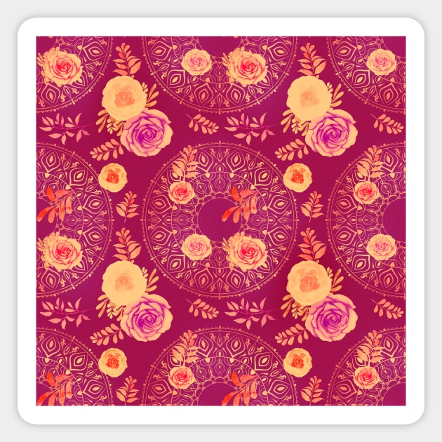 Spring Sunrise Mandalas and Roses Sticker by sandpaperdaisy